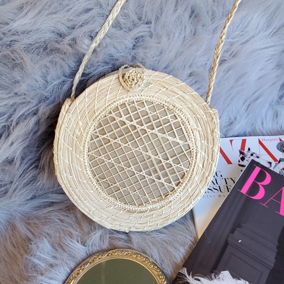 Iraca palm new summer round circle crossbody bag - Picture 6 of 7